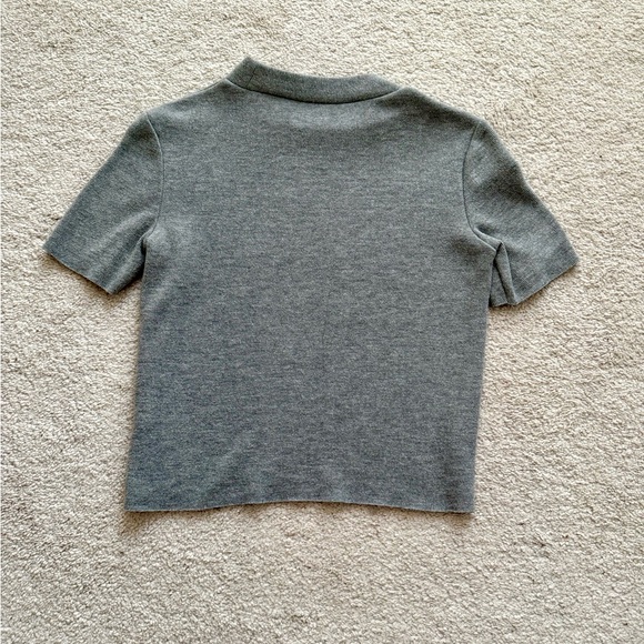 Zara Gray Short Sleeve Knit Top - Picture 3 of 4